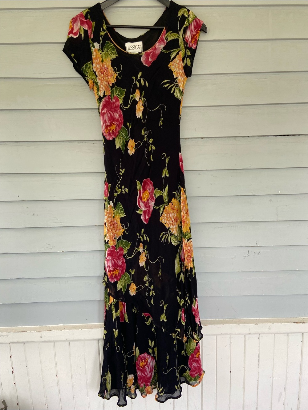 Y2K Ruffle Hem Asymmetrical Bias Cut Dress